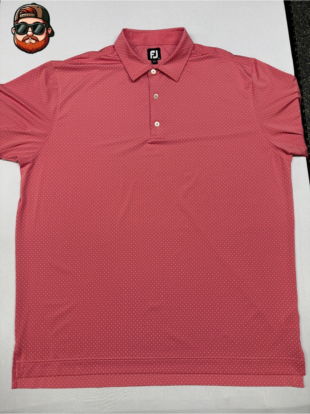 Men’s FootJoy 2XL Spotted Coral Golf Polo Short Sleeve Performance Shirt